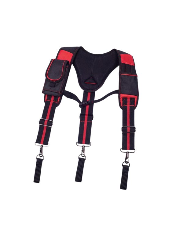 3xTool Belt Suspender Tool Hanging Work Belt Brace for Plumber Farmer Handymen Red