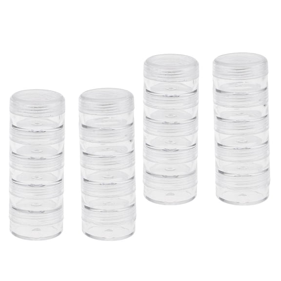 FVDPWYE 4 Pcs Clear Stackable Interlocking Storage Boxes For Jewelry Plastic