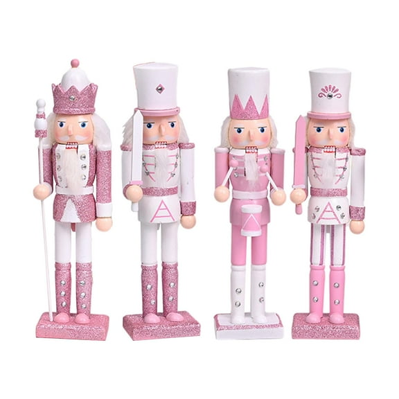 FVDPWYE 4 Pieces Nutcracker Decoration Unique Durable Wooden Sparkle Festive Collectible