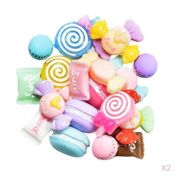 FVDPWYE 40 Pieces Candy Macaron Resin Flatback Cabochons Scrapbooking DIY Phone Case