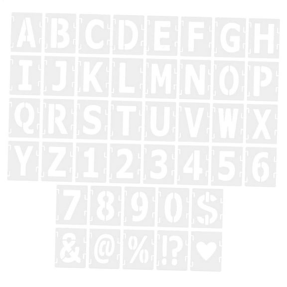FVDPWYE 42Pcs Letter Stencils Drawing Stencils Symbol Numbers Craft Stencils for Home Decor Art Craft Project Journal Invitation Card 3inch
