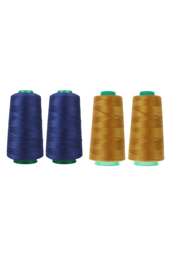 4Pack Blue&Yellow Finest Polyester Thread Reel 2S/2 3 Yards UV Resistant