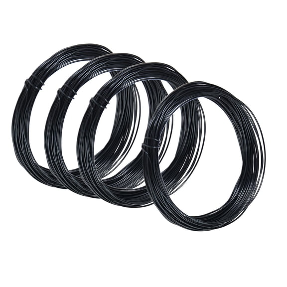 FVDPWYE 4Pcs 32.81Ft Aluminum Wire Bendable Metal Armature Craft Wire for DIY Beading Bezel Sculpting Jewelry Making Dolls Skeleton Making Black
