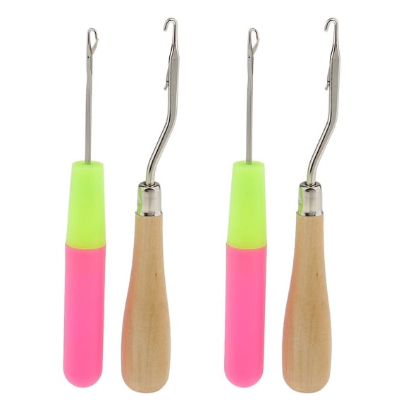 FVDPWYE 4Pcs Latch Hook Crochet Needles for Micro Braids, Hair Extension, Feather and Dread Maintenance Installation