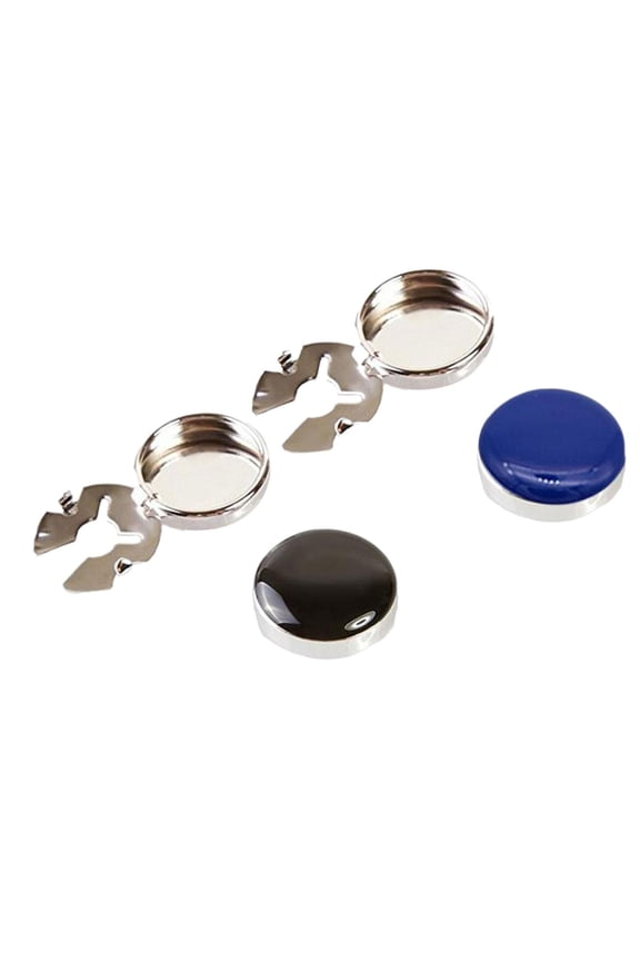 4Pcs Metal Cufflinks Ordinary Shirts Decor, Business Wedding Party Suit Delicate Black and Blue