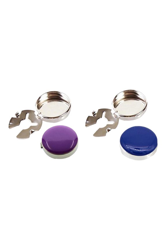 4Pcs Metal Cufflinks Ordinary Shirts Decor, Business Wedding Party Suit Delicate Blue and Violet