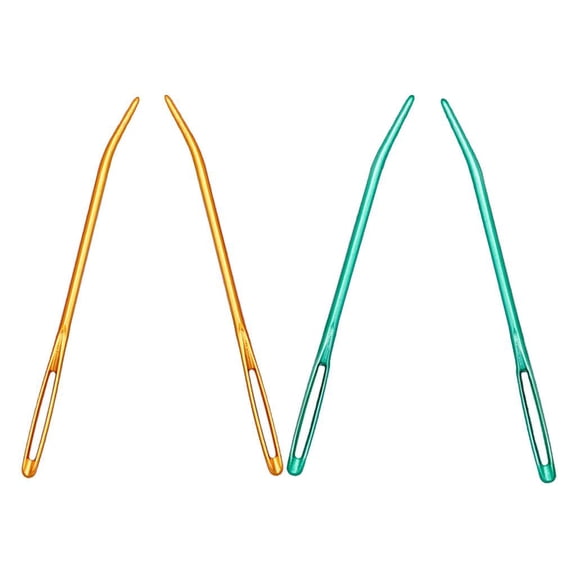 FVDPWYE 4pcs Aluminium Large-eye Bent Tip Tapestry Darning Needles Knitting Tools