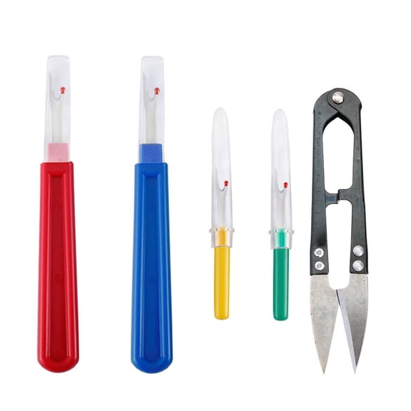 FVDPWYE 4pcs Plastic Handle Steel Seam Ripper with Yarn Stitch Shear for Sewing DIY