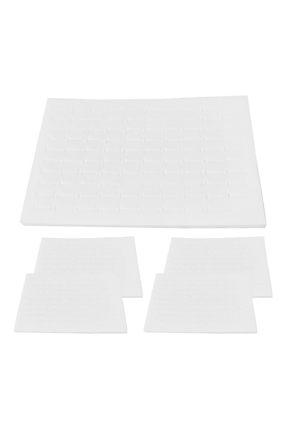 5 Pieces 100 Slots Ring Pad Sponge Insert Mats Velvet Jewelry Trays Liners Rings White
