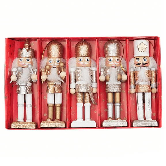 FVDPWYE 5 Pieces Christmas Nutcracker Figure Versatile for Table Display Handcrafted