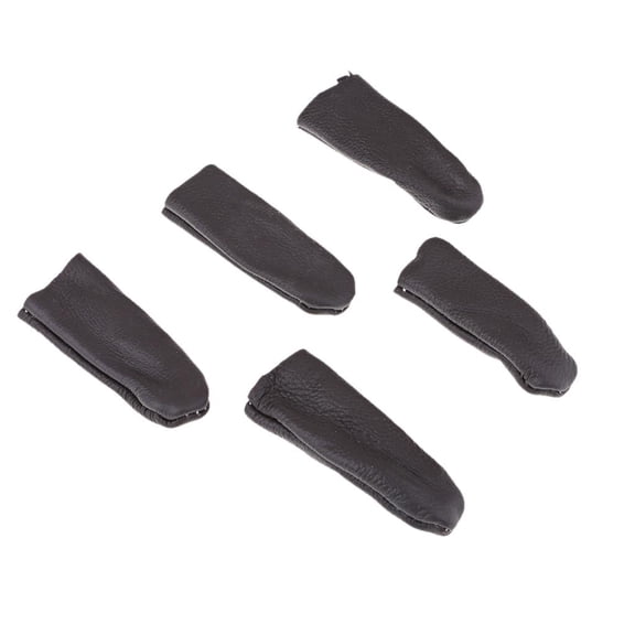 FVDPWYE 5 Pieces Leather Thimbles, Needle-Prick Protection Finger Protectors for Sewing, Random 2