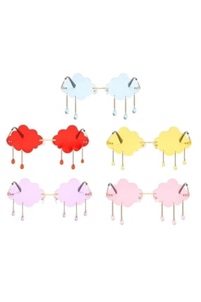 5 Pieces Woemn Fashion Cloud Sunglasses with Pendants Rimless Luxury Eyewear