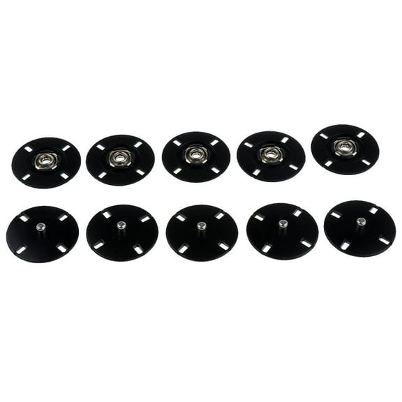 FVDPWYE 5 Sets Metal Sew on Press Studs Snap Fasteners Poppers Button 21mm Black