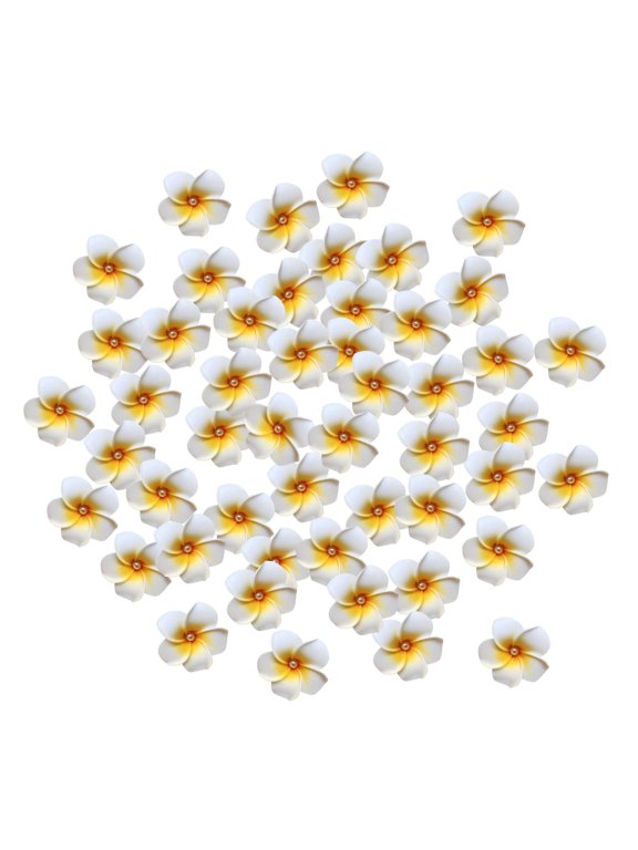 50 Pieces Artificial Plumeria Flower Accessories Petals Barrettes for Party Home Diameter 8 cm