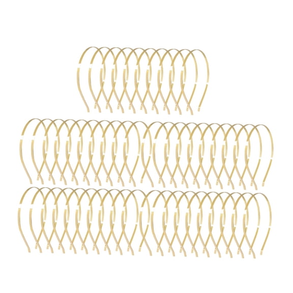 FVDPWYE 50 Pieces Blank Headbands Metal Hair Hoop Band DIY Wire Frame Hairband Crown Bow gold