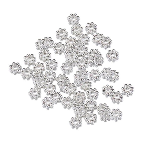 FVDPWYE 50 Pieces Snowflakes Spacer Beads Handmade DIY Jewelry Making Craft DIY Projects