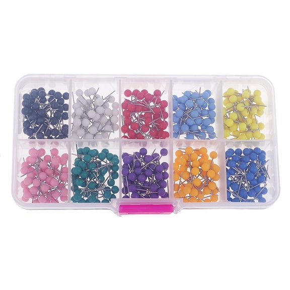 FVDPWYE 500 Piece Plastic Round Head Push Pins Drawing Pins Thumbtack for Notice Message