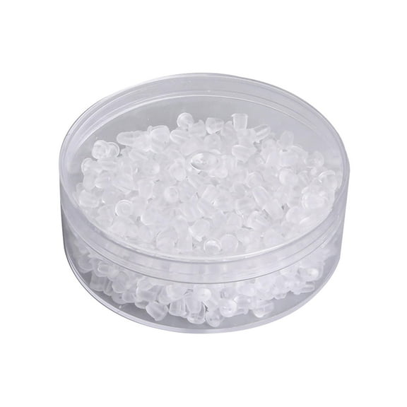 FVDPWYE 500 Pieces Clear Earring Backs Rubber Safety with Storage Box Hypoallergenic Ear