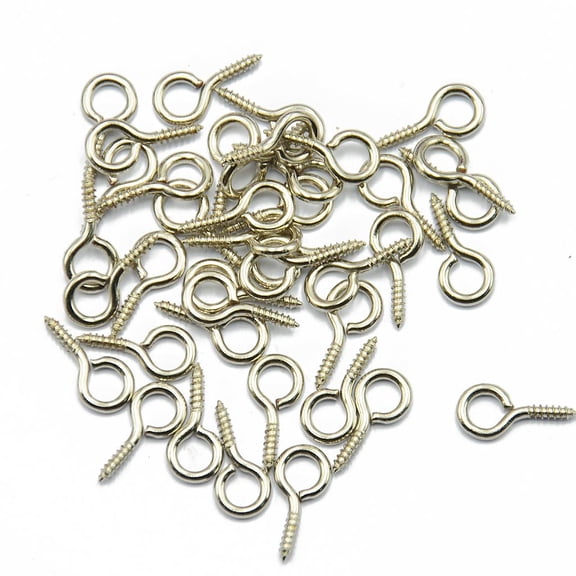 FVDPWYE 50Pcs Eye Pins Eyepins Hooks Eyelets Screw Threaded Silver Jewellery Finding