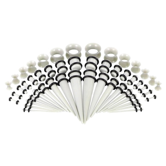 FVDPWYE 50Pcs Gauges Kit Acrylic Taper Plug Tunnels 14G-00G Gray