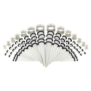 FVDPWYE 50Pcs Gauges Kit Acrylic Taper Plug Tunnels 14G-00G Gray