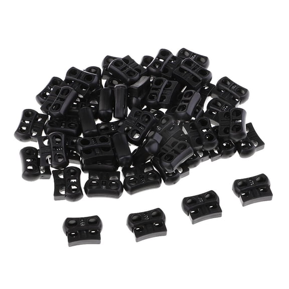 FVDPWYE 50x Cord Ends, Cord Stoppers, Cord Locks, Double Hole Lace Locks For Cord, Rope,