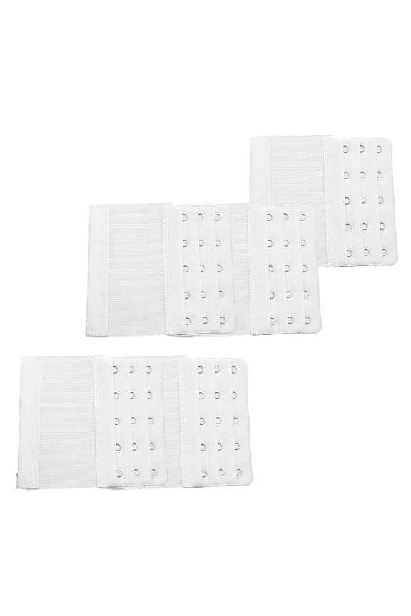 5Pcs Bra Extension Strap 5 Hooks 3 Rows Extension Underwear Belt for Size White Free Size