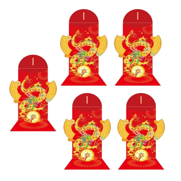 FVDPWYE 5x Chinese Lunar New Year Red Envelopes Red Packet Bag Traditional Money Packets Style C