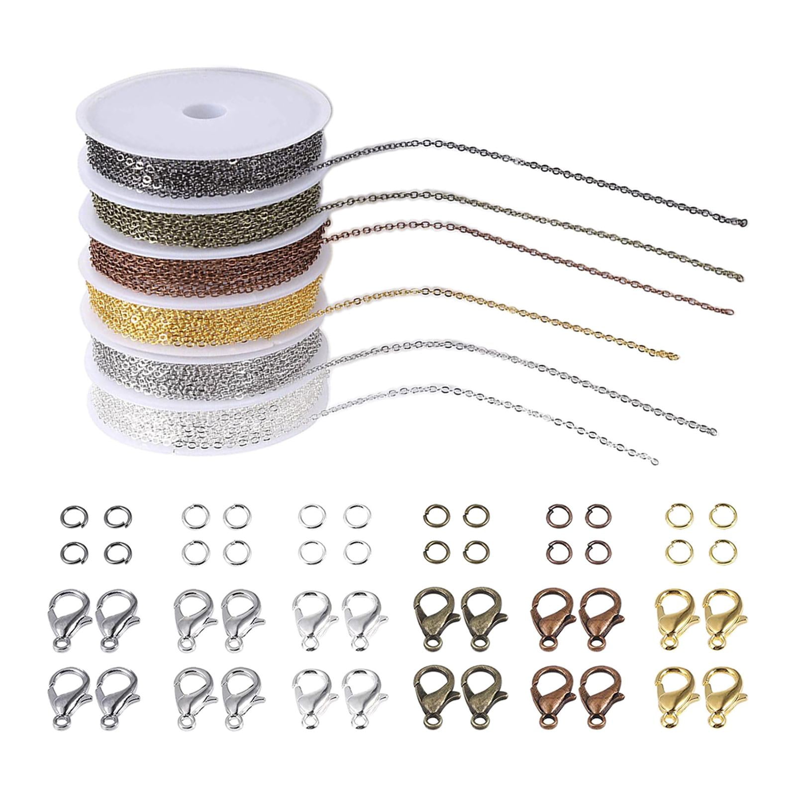 FVDPWYE 6 Colors Necklace Chains Jewelry Making Chains with 6 Colors Open Jump Rings and