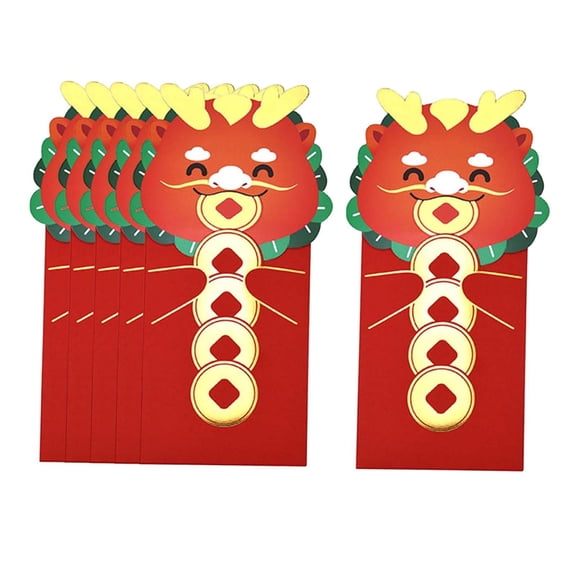 FVDPWYE 6 Packs Traditional Chinese New Year Red Envelopes, Chinese Money Envelopes for Copper Money Pattern
