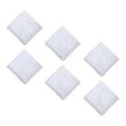 FVDPWYE 6 Pieces Blank White Lace Handkerchiefs Soft 9.65 inch Classic White Hankies for
