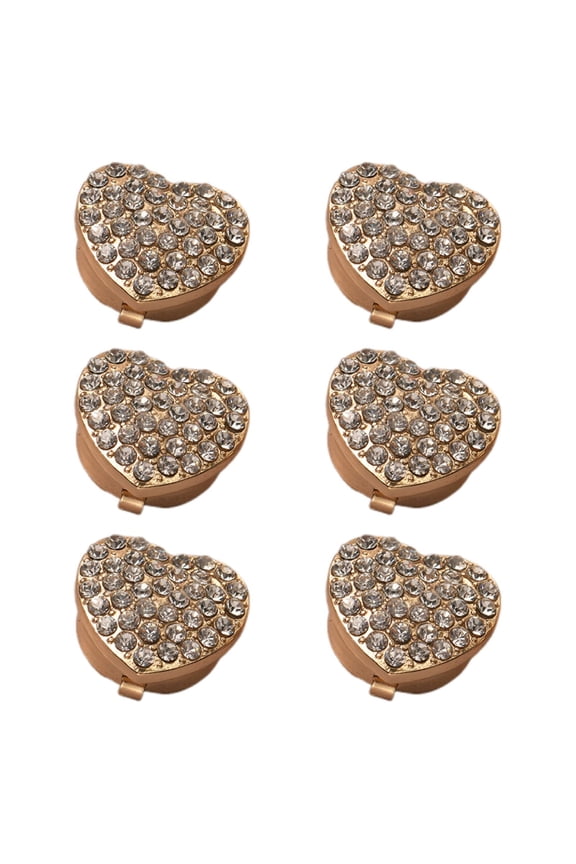 6 Pieces Cufflinks for Women Cuff Links with Rhinestones Fashion Women's Jewelry Gold