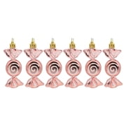 FVDPWYE 6 Stuks Kerst Ornament Kerst Opknoping Decoraties met Touw voor Kerst Vakantie Rose Gold