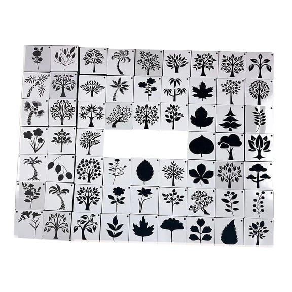 FVDPWYE 60pcs Planter Painting Stencils, Arts And Crafts DIY Coloring Embossing Layering