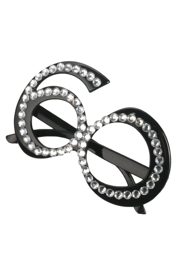 60th Birthday Party Clear View Eyeglass Bling Age Glasses for Festival Party Black 60