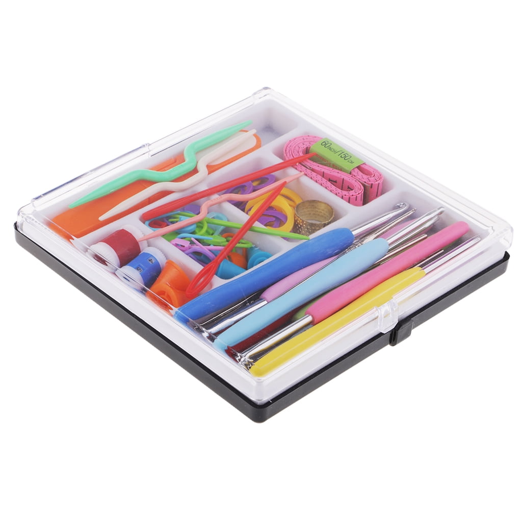FVDPWYE 62pcs Crochet Hook Set with Yarn Knitting Needles Sewing Tools for DIY Craft