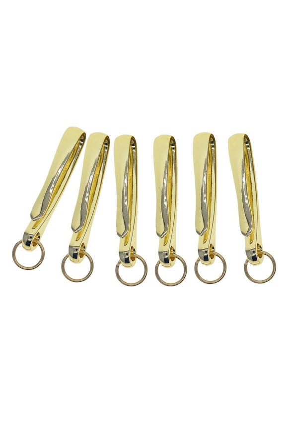 6Pcs Retro Style Fishing Hook Keychain DIY Crafting Wallet Holder Purse Belt light Aureate