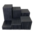 thumbnail image 1 of FVDPWYE 6Pcs Square Risers Jewelry Racks Cabinets Dresser Food Wooden Display Stands Black, 1 of 8