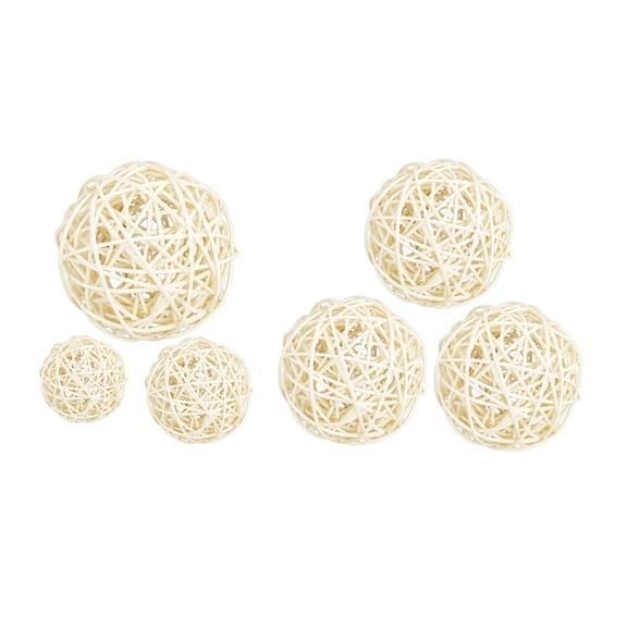 FVDPWYE 6pcs Wicker Rattan Balls - Decorative Balls for Bowls, Vase Filler, Coffee Table Decor, Home Wedding Party Decorations
