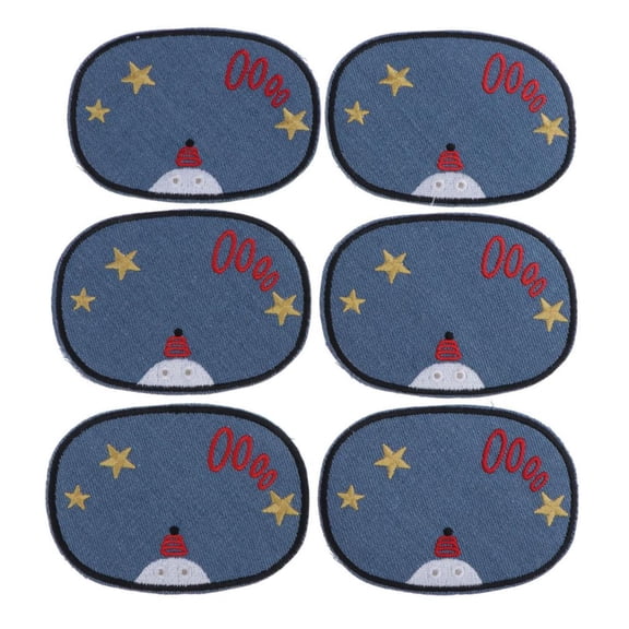 FVDPWYE 6x Creative Embroidery Applique Sew Iron On Patch Badge Clothes Applique Bag Light Blue