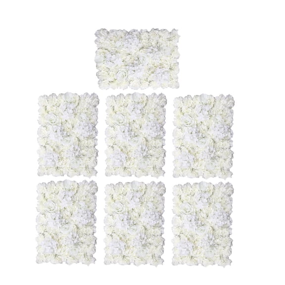 FVDPWYE 7 Pieces Simulation Silk Flower Wall Panel Mat Home Shop Window Showcase Hanging