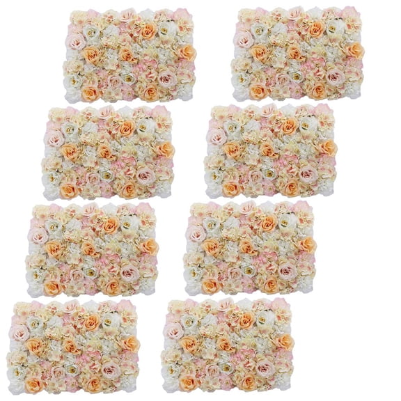 FVDPWYE 8 Pieces Artificial Flowers Wall Wedding Flower Pillar Main Road Decor Champagne