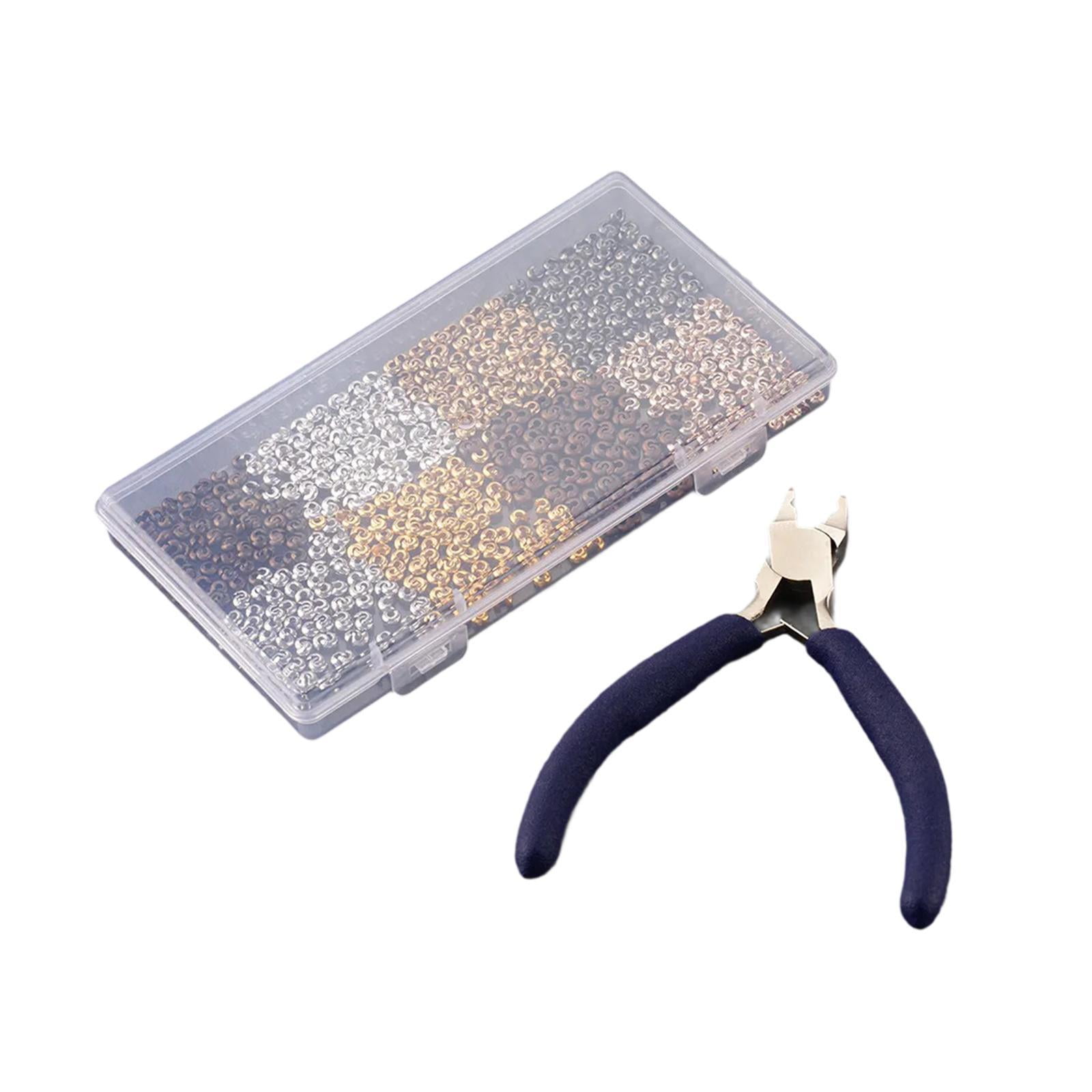 FVDPWYE 800 Pieces Crimp Beads Covers, 3mm Crimping Beads, Tube Crimp Beads with Pilers,