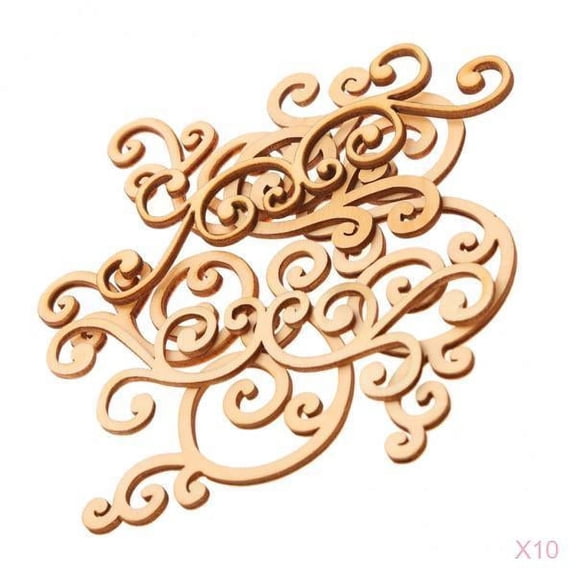 FVDPWYE 80Pcs Fancy Wood Flourishes Shapes, MDF, Decoupage Wooden Embellishments,