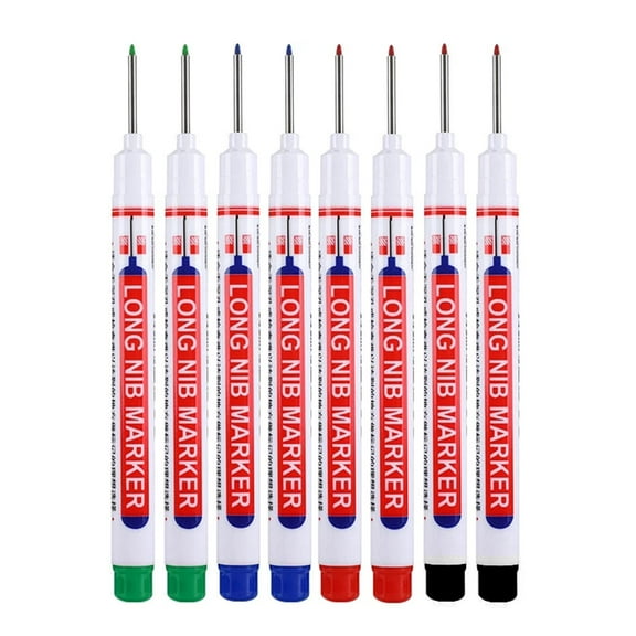 FVDPWYE 8Pcs Pen Woodworking Waterproof Metal Architect Long Reach Markers