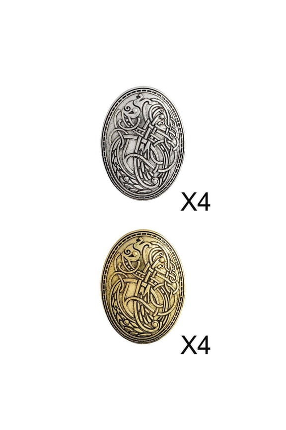 8pcs Retro Carved Medieval Viking Norse Brooch Buckle Scandinavian Pagan Celtic