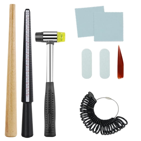 FVDPWYE 9x Professional Ring Sizer Measuring Tool Set Standard Tool Rings Mandrel Finger