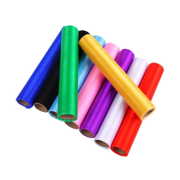 FVDPWYE 9x Tulle Organza Fabric Rolls Spool Ribbon Chair Bow Sash DIY Craft for Event