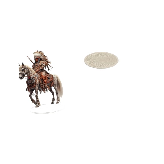 FVDPWYE Acrylic Knight Ornament Table Centerpiece Waterproof Desktop Decoration with Base for Home and 60cm Round Indoor Area Rug Bedside Rug Anti Skid Backing Circle Blanket Versatile Accessory