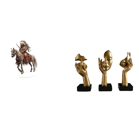 FVDPWYE Acrylic Knight Ornament Table Centerpiece Waterproof Gift Desktop Decoration with Base Resin Thinker Statues Tabletop Crafts Souvenirs Abstract Art Sculptures for Home Office